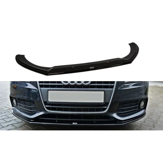 Audi A4 B8 Saloon SE Yrs 08-12, Front Bumper Splitter/Lip Plastic Maxton Gloss Black