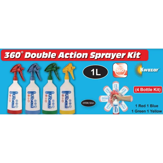 Kwazar Mercury Super 360 Cleaning Pro + 4 Spray Bottle Kit
