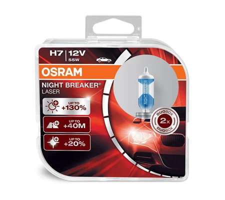 Osram Nightbreaker Laser Bulbs Duo Pack Choose H7 H4 H1