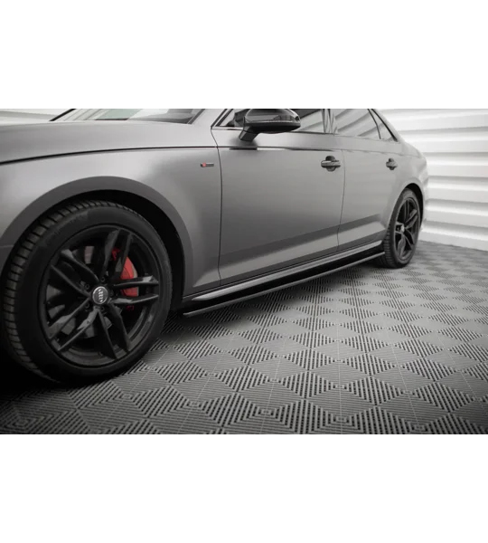 Audi A4 B9 Yrs 16-19 Maxton Design Gloss Black Side skirt Diffusers