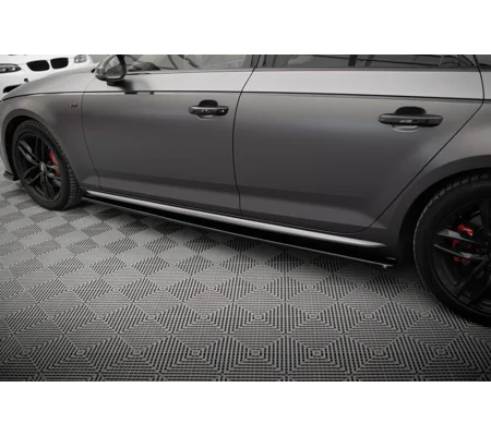 Audi A4 B9 Yrs 16-19 Maxton Design Gloss Black Side skirt Diffusers