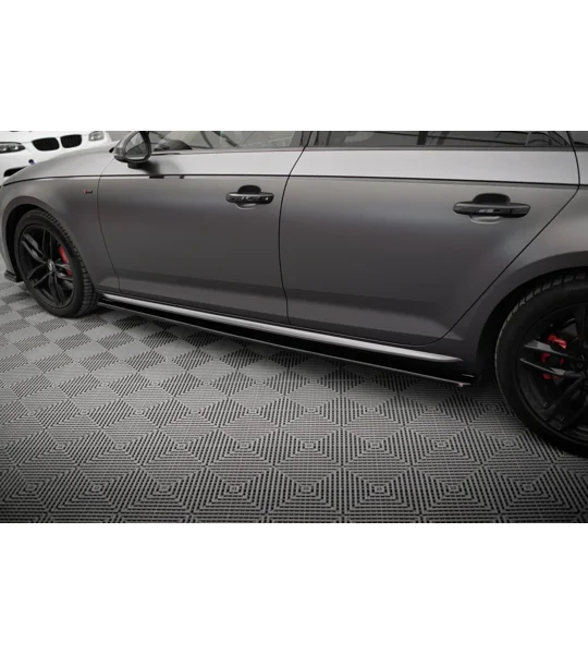 Audi A4 B9 Yrs 16-19 Maxton Design Gloss Black Side skirt Diffusers