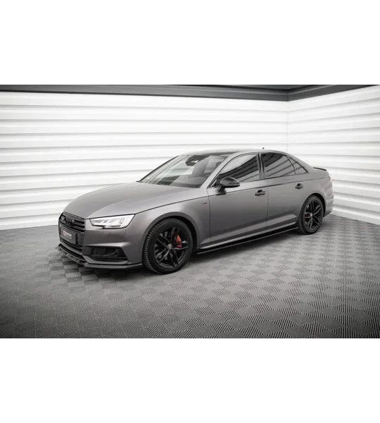 Audi A4 B9 Yrs 16-19 Maxton Design Gloss Black Side skirt Diffusers