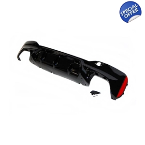 BMW 5 Series G30 2017 on M5 Gloss Black Rear Bumper Diffuser