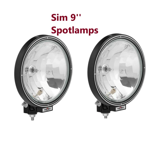 Sim Pair Round Spot Lights Lamps 12v / 24v 9" Spot Lamps Cab Top Bar Truck