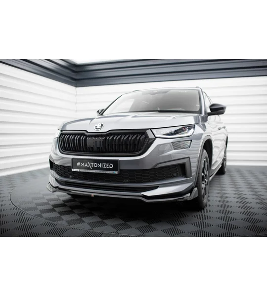Skoda Kodiaq Sportline Mk1 Facelift MAXTON Front Bumper Lip Spoiler Splitter
