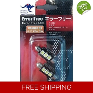 Michiba 2 x 38mm CANBUS ERROR FREE White SMD Number Plate Bulbs Festoon LED