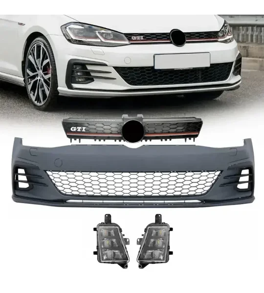 VW Golf Mk 7.5 VII Facelift Yrs 2017-2022 Front Bumper Complete with Led Fogs