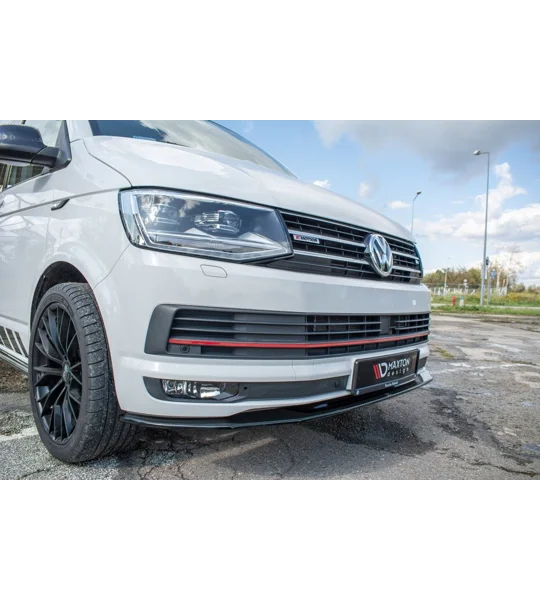 VW Transporter T6 Maxton Front Lip Gloss Black