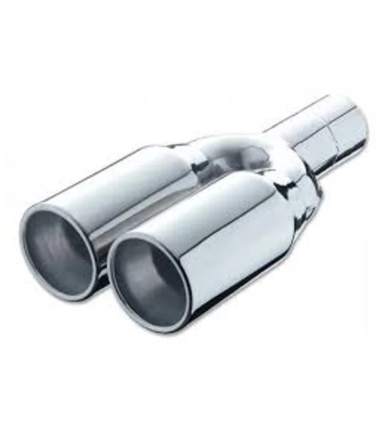 Stainless Steel Weld On Tip Twin 89mm 3.5" ROLLED ENDS Style