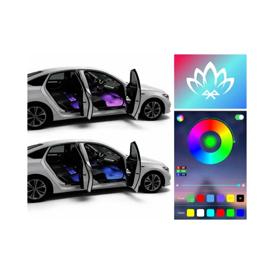 Foot Well x 4 Interior LED Lights Multi Colour with Bluetooth App Control