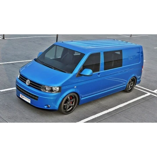 VW Transporter T5 facelift yrs 2011-2015 Maxton Front Bumper Lip Gloss Black