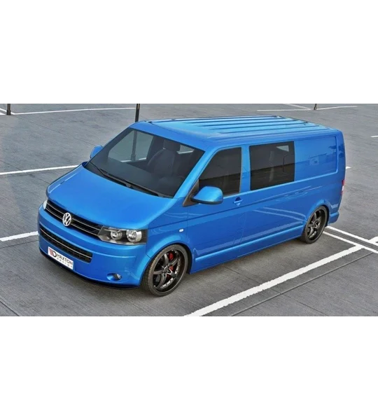 VW Transporter T5 facelift yrs 2011-2015 Maxton Front Bumper Lip Gloss Black