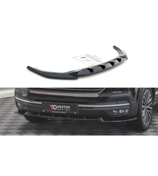 VW Transporter T6 Facelift 2019- Maxton Front Bumper Lip Gloss Black
