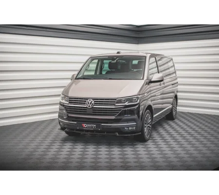 VW Transporter T6 Facelift 2019- Maxton Front Bumper Lip Gloss Black