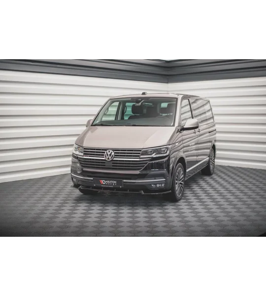 VW Transporter T6 Facelift 2019- Maxton Front Bumper Lip Gloss Black