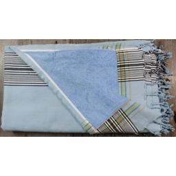 Baby Blue Kikoy Towel with Striped Border