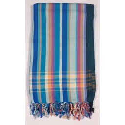 Turquoise Deckchair Striped Kikoy Sarong Wrap Cover-up Sca..