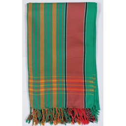 Green Striped Kikoy Sarong Wrap Cover-up Scarf Kikoi