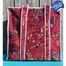 Quilted Indian Tote Bag (Birds)
