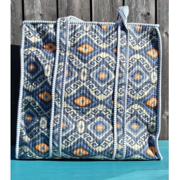 Quilted Indian Tote Bag (Blue Patterned)