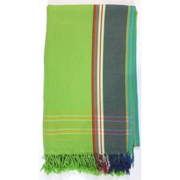 Green Kikoy with Navy Border Sarong Wrap Cover-up Scarf Ki..