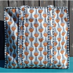 Quilted Indian Tote Bag (Indian Flower)