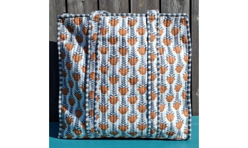 Quilted Indian Tote Bag (Indian Flower)