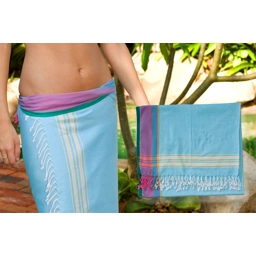 Pale Blue Kikoy Sarong Wrap Cover-up Scarf Kikoi
