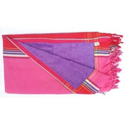 Pink Kikoy Towel with Purple Towelling