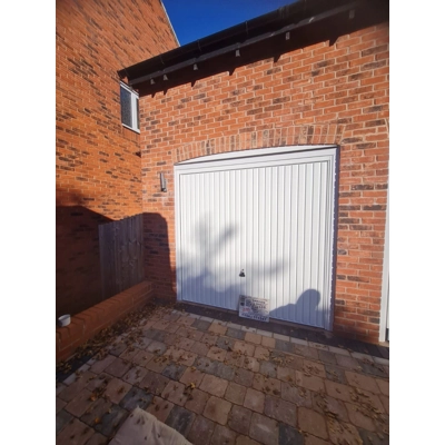 Hormann Vertical steel canopy door white