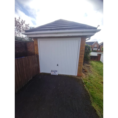 Hormann Vertical steel canopy door white