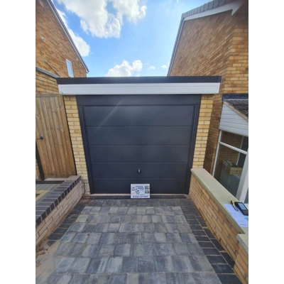 Garador Ascot (Large Horizontal Rib) Steel Canopy Door – Anthracit