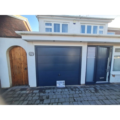 Garador Ascot (Large Horizontal Rib) Steel Canopy Door – Anthracit