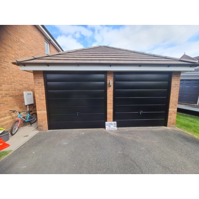Horsham large ribbed modern up and over garage door
