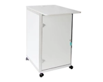 CB44 White & Silver Computer Plinth • Hire Only