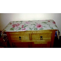 Patchwork table runner embroidered Upcycled table cover Gift Handmade in Yorkshire