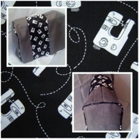 Sewing Machine Cover, Grey Linen Machine Dust Cover handmade in Yorkshire