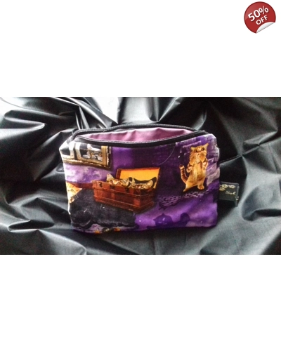 Halloween Make Up Bag, Purple Zip Travel Pouch, Halloween Cosmetic Bag Halloween Make Up Bag, Purple Zip Travel Pouch, Halloween Cosmetic Bag