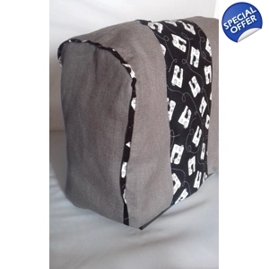 Sewing Machine Cover, Grey Linen Machine Dust Cover handmade in Yorkshire