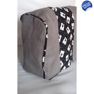 Sewing Machine Cover, Grey Linen Machine Dust Cover handmade in Yorkshire