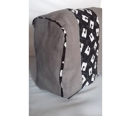 Sewing Machine Cover, Grey Linen Machine Dust Cover handmade in Yorkshire