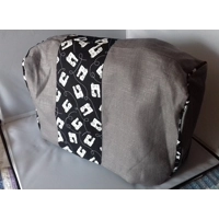 Sewing Machine Cover, Grey Linen Machine Dust Cover handmade in Yorkshire