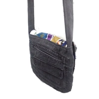 Upcycled grey shoulder bag, casual festival Bag, handmade in Yorkshire