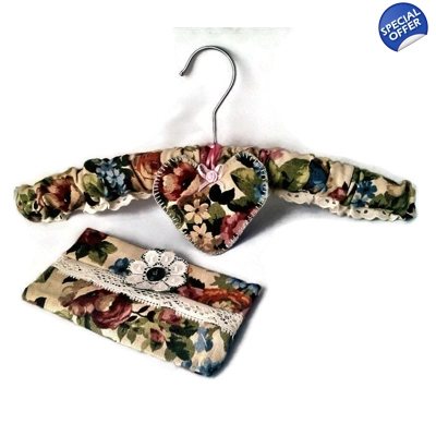 Sanderson Linen Gift Set, Coat hanger, Tissue Case, upcycl..