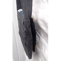 Upcycled grey shoulder bag, casual festival Bag, handmade in Yorkshire