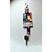 Cat Keyring, Cat Fabric Keyfob, Cat luggage tag Eco Friendly New Home Letterbox Gift