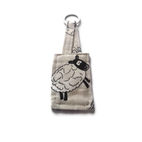 Sheep keyring, Farmyard animal keyfob, fabric keychain, letterbox gift made in Yorkshire