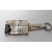 Sheep keyring, Farmyard animal keyfob, fabric keychain, letterbox gift made in Yorkshire