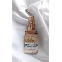 Linen fabric keyring, luggage tag, linen fabric keyfob, letterbox gift handmade in Yorkshire